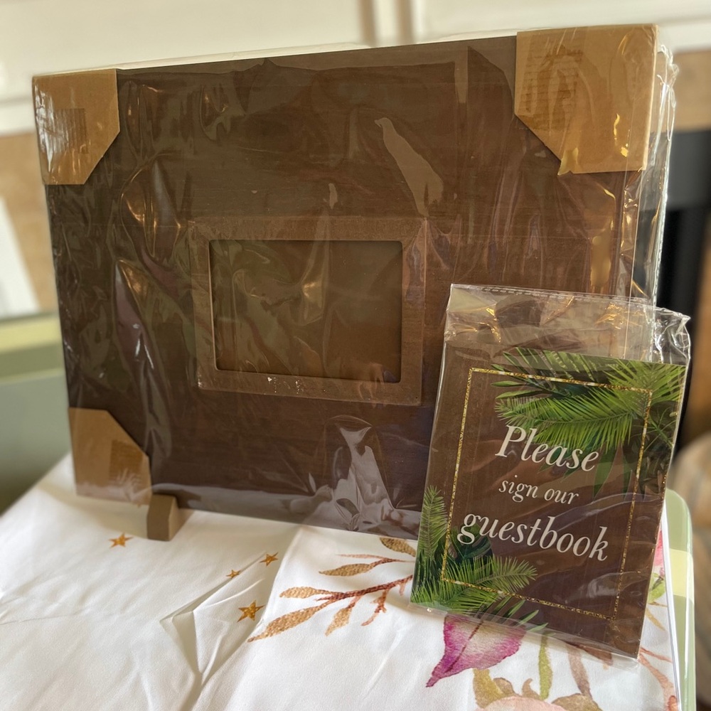 Brown Wooden Guestbook Frame